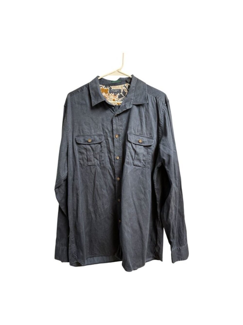 Ted Baker London Women’s Blue Button Front Shirt Long Sleeve Size 6